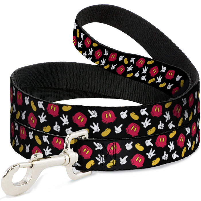 Dog Leash - Mickey Mouse Costume Elements Scattered Black Dog Leashes Disney   