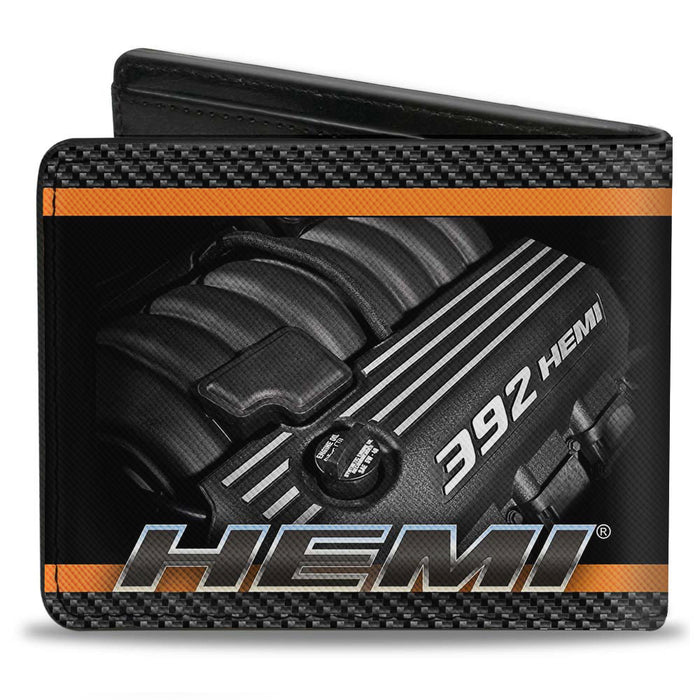 Bi-Fold Wallet - HEMI 392 HEMI Engine Carbon Fiber Orange Bi-Fold Wallets Hemi   