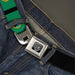 BD Wings Logo CLOSE-UP Full Color Black Silver Seatbelt Belt - Washington Flags/Black Webbing Seatbelt Belts Buckle-Down   