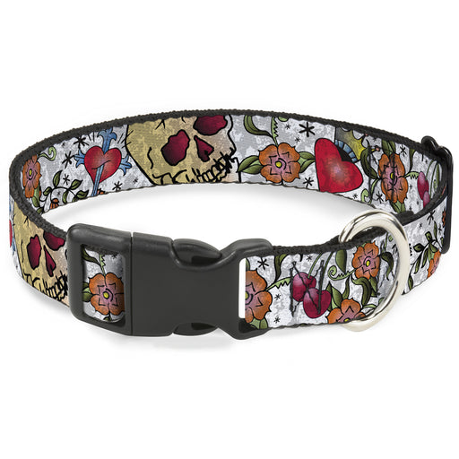 Plastic Clip Collar - Only God Can Judge Me CLOSE-UP White Plastic Clip Collars Buckle-Down   