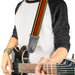 Guitar Strap - Fine Stripes Black Yellows Orange Red White Guitar Straps Buckle-Down   