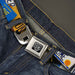 BD Wings Logo CLOSE-UP Full Color Black Silver Seatbelt Belt - Cali License Plates Stacked Webbing Seatbelt Belts Buckle-Down   