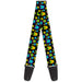 Guitar Strap - Owls Black Multi Neon Guitar Straps Buckle-Down   