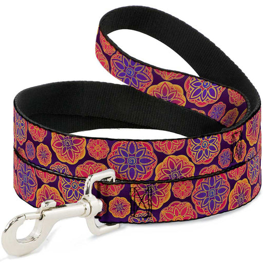 Dog Leash - Boho Mandala Purples/Oranges/Pinks Dog Leashes Buckle-Down   