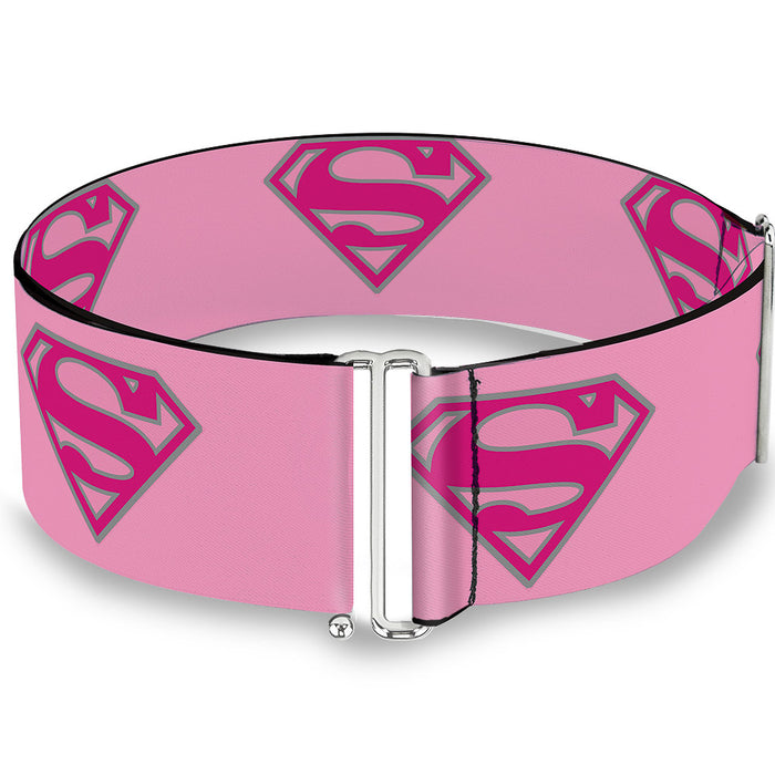 Cinch Waist Belt - Superman Shield Pink Womens Cinch Waist Belts DC Comics   
