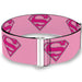 Cinch Waist Belt - Superman Shield Pink Womens Cinch Waist Belts DC Comics   