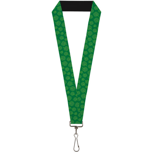 Lanyard - 1.0" - St Pat's Clovers Scattered Greens Lanyards Buckle-Down   
