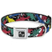 Dog Bone Seatbelt Buckle Collar - Dinosaurs/Paint Splatter Black/White/Multi Color Seatbelt Buckle Collars Buckle-Down   