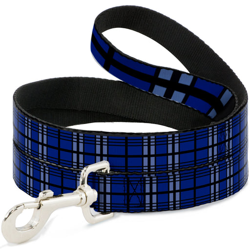 Dog Leash - Plaid Blue/Gray/Black Dog Leashes Buckle-Down   