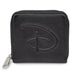 Women's Zip Around Wallet Square - Disney Signature D Logo Centered Embossed Mini Clutch Wallets Disney   