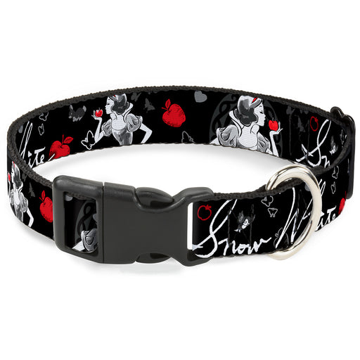 Plastic Clip Collar - SNOW WHITE Apple Poses/Butterflies Black/Gray/Red Plastic Clip Collars Disney   