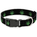 Buckle-Down Plastic Buckle Dog Collar - Marijuana Leaf Repeat Black/Green Plastic Clip Collars Buckle-Down   