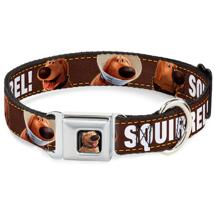 Dug Tongue Out Pose Full Color Black Seatbelt Buckle Collar - Dug 3-Poses/SQUIRREL! Brown/Yellow/White Seatbelt Buckle Collars Disney   