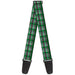Guitar Strap - Mini Houndstooth Green Black Gray Guitar Straps Buckle-Down   