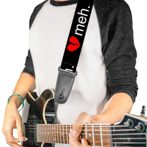 Guitar Strap - Broken Heart MEH Black Red White Guitar Straps Buckle-Down   