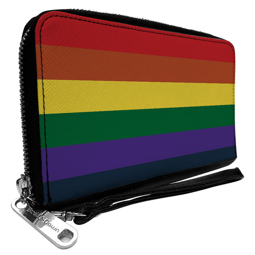 Women's PU Zip Around Wallet Rectangle - Rainbow Clutch Zip Around Wallets Buckle-Down   