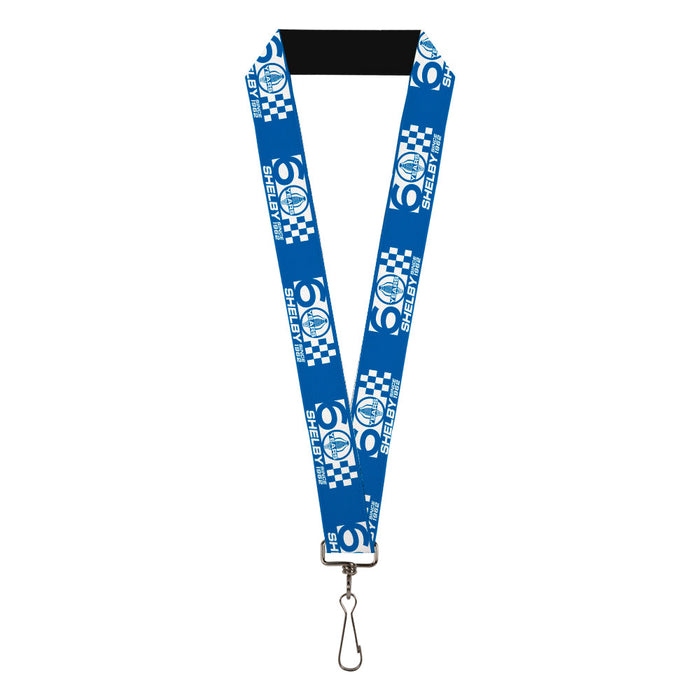 Lanyard - 1.0" -SHELBY 60 YEARS SINCE 1962 Checker Blue White Lanyards Carroll Shelby   
