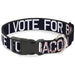 Plastic Clip Collar - VOTE FOR BACON Black/White/Bacon Plastic Clip Collars Buckle-Down   