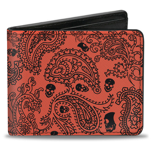 Bi-Fold Wallet - Bandana Skulls Orange Black Bi-Fold Wallets Buckle-Down   