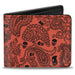 Bi-Fold Wallet - Bandana Skulls Orange Black Bi-Fold Wallets Buckle-Down   