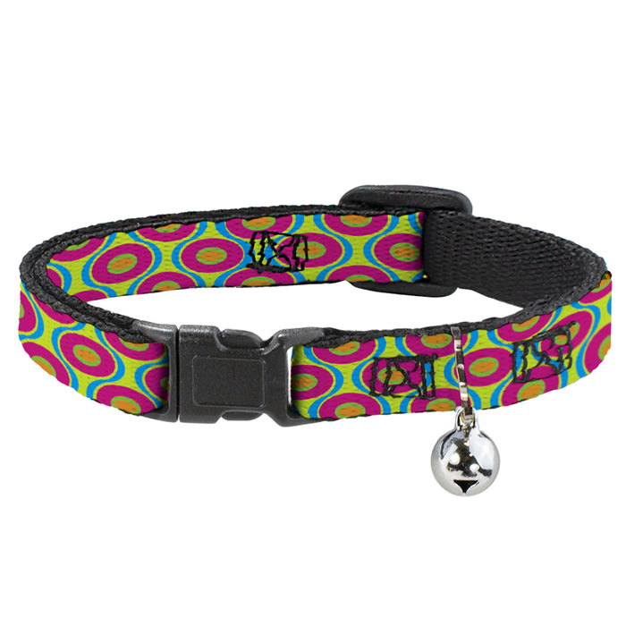 Cat Collar Breakaway - Ogee Lime Blue Fuchsia Orange Breakaway Cat Collars Buckle-Down   