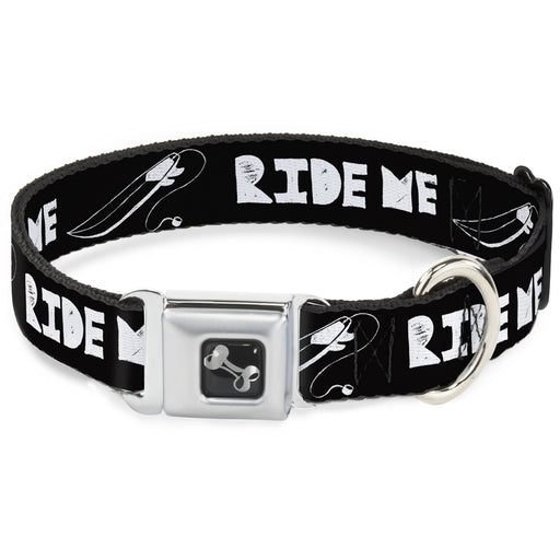 Dog Bone Seatbelt Buckle Collar - RIDE ME Surfboard Black/White Seatbelt Buckle Collars Buckle-Down   