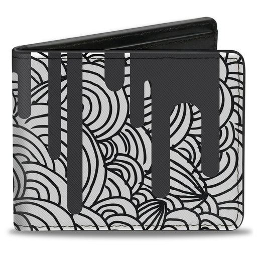 Bi-Fold Wallet - Doodle1 Paint Drips White Black Bi-Fold Wallets Buckle-Down   
