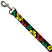 Dog Leash - Hibiscus CLOSE-UP Black/Green/Yellow/Red Dog Leashes Buckle-Down   