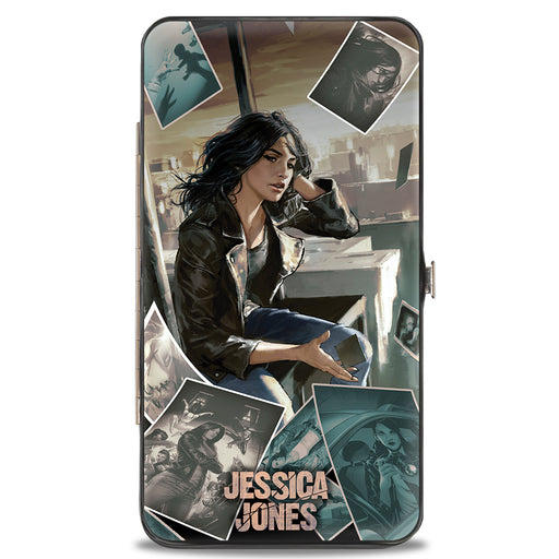 MARVEL UNIVERSE Hinged Wallet - JESSICA JONES Sitting Pose Scattered Photos Hinged Wallets Marvel Comics   