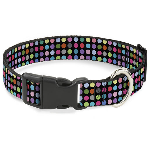 Plastic Clip Collar - Mini Polka Dots Black/Multi Color Plastic Clip Collars Buckle-Down   