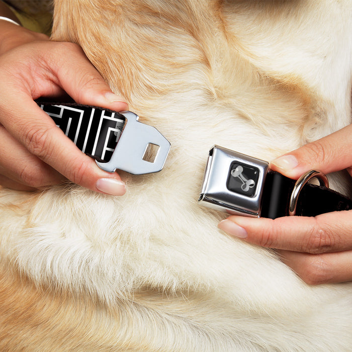 Dog Bone Seatbelt Buckle Collar - Maze Black/White/Red Seatbelt Buckle Collars Buckle-Down   