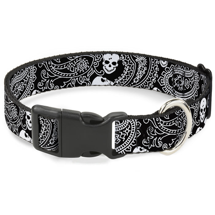 Plastic Clip Collar - Bandana/Skulls Black/White Plastic Clip Collars Buckle-Down   