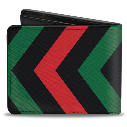 Bi-Fold Wallet - Chevron Black Red Black Green Bi-Fold Wallets Buckle-Down   