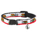 Cat Collar Breakaway - CALIFORNIA Bear Star Crackle Stripe White Gray Red Breakaway Cat Collars Buckle-Down   