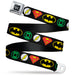 DC Round Logo Black/Silver Seatbelt Belt - Justice League Superhero Logos Webbing Seatbelt Belts DC Comics   