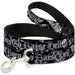 Dog Leash - Born to Raise Hell Black/White Dog Leashes Buckle-Down   