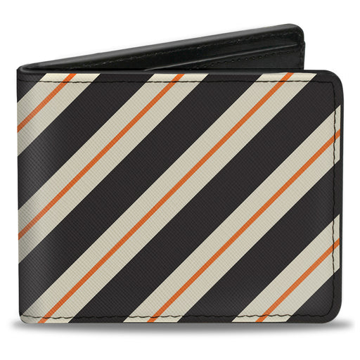Bi-Fold Wallet - Diagonal Stripes5 Black White Orange Bi-Fold Wallets Buckle-Down   