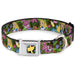 Alice in Wonderland THIS WAY Sign/Flowers Full Color Seatbelt Buckle Collar - Alice & Cheshire Cat Poses/Flowers Seatbelt Buckle Collars Disney   