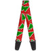 Guitar Strap - Christmas Trees Stars Red White Green Guitar Straps Buckle-Down   