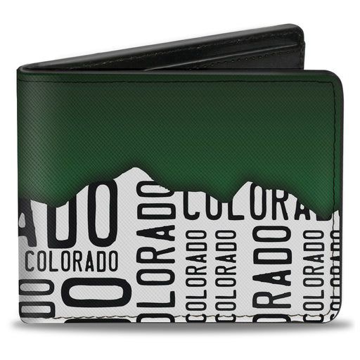 Bi-Fold Wallet - Colorado Mountains Green White Black Text Bi-Fold Wallets Buckle-Down   