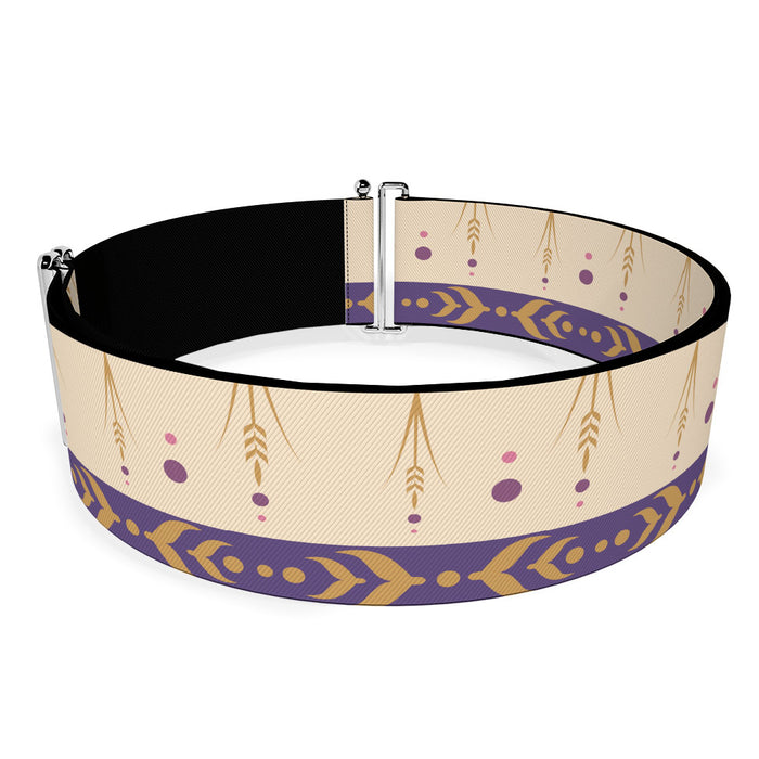Cinch Waist Belt - Frozen II Anna Bounding Tan Purples Gold Womens Cinch Waist Belts Disney   