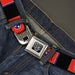 BD Wings Logo CLOSE-UP Full Color Black Silver Seatbelt Belt - Tennessee Flags/Black Webbing Seatbelt Belts Buckle-Down   