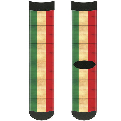 Sock Pair - Polyester - Italy Flag Continuous Vintage - CREW Socks Buckle-Down   