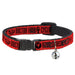 Cat Collar Breakaway with Bell - Black Adam JUSTICE SOCIETY Icons and Text Red Black Breakaway Cat Collars DC Comics   