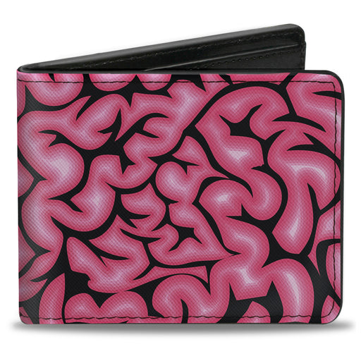 Bi-Fold Wallet - Brains Black Pink Bi-Fold Wallets Buckle-Down   