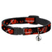 Cat Collar Breakaway - Heart Breaker Black White Red Breakaway Cat Collars Buckle-Down   