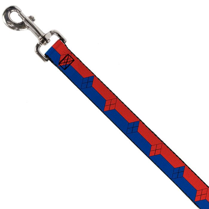 Dog Leash - Harley Quinn Diamond/Stripe Red/Blue Dog Leashes DC Comics   