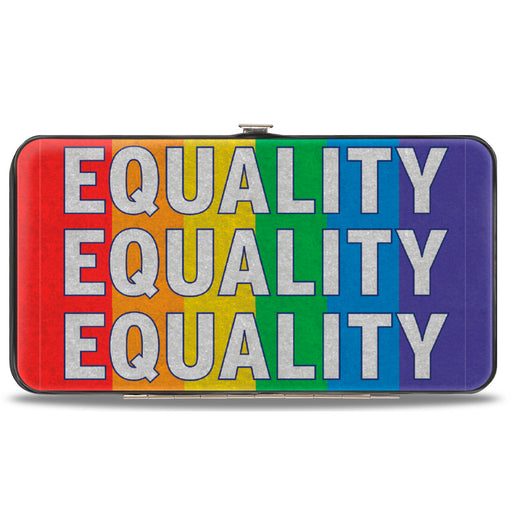 Hinged Wallet - EQUALITY Blocks Rainbow Blue White Hinged Wallets Buckle-Down   