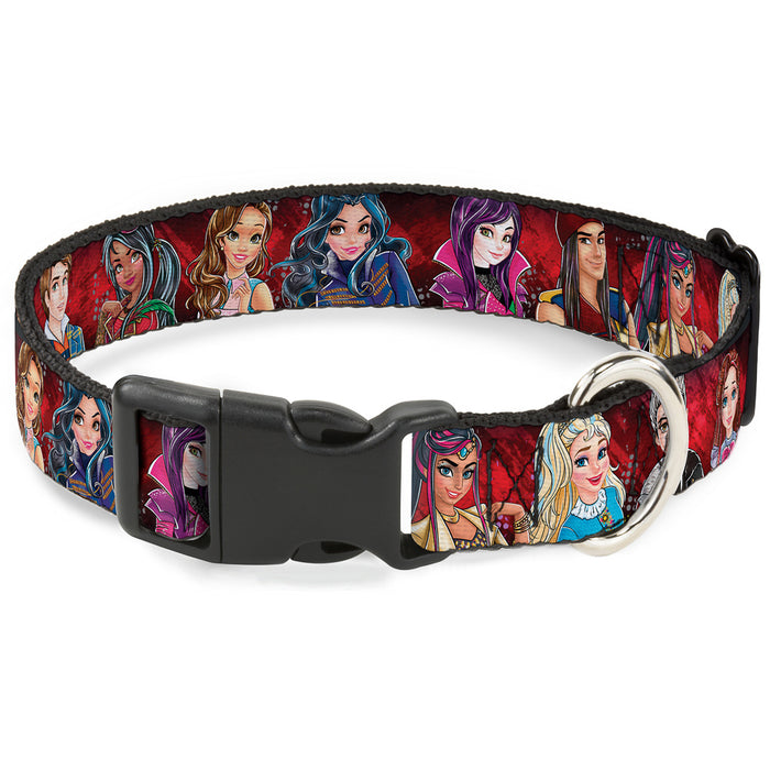 Plastic Clip Collar - Descendants 11-Character Group Pose Reds/Gray Plastic Clip Collars Disney   