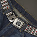 BD Wings Logo CLOSE-UP Full Color Black Silver Seatbelt Belt - Skull w/Bow Black/White/Red Webbing Seatbelt Belts Buckle-Down   